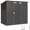 Outsunny Capanno da giardino in metallo 2,3 m² Capanno da giardino 191 x 130 x 166,5 Capanno per attrezzi con guanti, porta con serratura e 2 bocchette di ventilazione - grigio