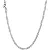 U7 Collana Acciaio Uomo Catena Cubana Collana Uomo Acciaio Inossidabile Catenina Donna Argento 3 mm Larghezza Collane Ragazzo Lunga 66 cm Stile Hip hop Rapper