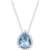 Bestyle Collanina Argento 925 Donna Forma Lacrime Collana Collanina Donna con Pietra Portafortuna Marzo Acquamarina, Collanina da Donna Confezione Regalo
