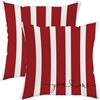 Generic You and I - Set di 2 federe decorative per cuscini a righe rosse e bianche, decorazione per vacanze e case stagionali, per casa, divano, letto, 40,6 x 40,6 cm