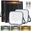 Aigostar- Faro led esterno con grande pannello solare,2 Pezzi,dimmerabile 3000/4000/6500K,4000mAH,Batteria di grande capacità,IP66,Faretto led da esterno solare con telecomando per esterno, giardino