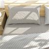 Generico BIBIHOME - Completo letto Copriletto Manhattan in cotone di S&G Home a righe e pois con lenzuolo con balza stampata su entrambi i lati (LINO, matrimoniale)