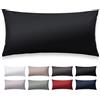Blumtal Federe Cuscini Letto in Raso, Copricuscini Letto Cotone Satinato, Federe 40 x 80cm - 2 Pezzi, Nero