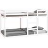 vidaXL Letto a Castello Senza Materasso Bianco 90x190cm Massello Pino