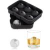 Relaxdays Stampo in Silicone per Ghiaccio a Sfera, 2 Vassoi Vaschetta Forma-Ghiaccio con Coperchio, HLP 5x18x13 cm, Nero