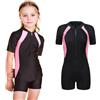 VNNOPG Costume da bagno per ragazzi e ragazze, costume da bagno intero per bambini, costume da bagno estivo a maniche corte, rosa, 13-16 Years