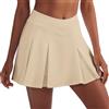 VUTRU Gonna da tennis da donna, Activewear con rosa, minigonna da tennis, gonna estiva, perfetta per sport, golf, tennis, running, Cachi leggero, M