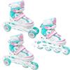 RAVEN 3in1 Inline Skates Pattini in linea Triskates Pattini a rotelle per bambini ragazze regolabili (Lia Mint, 27-30 (16,5cm-18,5cm))