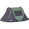 Outsunny Tenda da campeggio Pop-up per 2 persone, tenda da dormire con borsa di stoccaggio, portatile, leggera e con zanzariera, 250 x 150 x 100 cm, verde