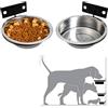 MYAYD Ciotola per cani rialzata montata a parete, regolabile in altezza, in acciaio inox, per cani di taglia media e grande, resistente all'usura, montata a parete, con supporto, ciotola (S)