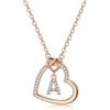 LIHELEI Collana Donna Argento, S925 Argento 26 Lettera Maiuscola Con Zirconi Collana Moglie Mamma Fidanzata Compleanno Natale Anniversario Festa Della Mamma Gioielli Donna Regalo - A(Oro rosa)