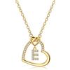 LIHELEI Collana Donna Argento, S925 Argento 26 Lettera Maiuscola Con Zirconi Collana Moglie Mamma Compleanno Natale Anniversario Festa Della Mamma Gioielli Donna Regalo - E(Oro)