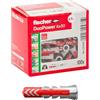 Fischer 100x Tasselli DuoPower, 6 x 30 mm, per Muro pieno, Mattone Forato, Cartongesso, 537640