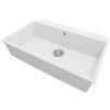 PRIMAGRAN Lavello da Cucina Bianco 78x50cm, Lavandino da Cucina a 1 vasca + Sifone Classico, Lavabo da Cucina Incasso al mobile 80cm - Riga
