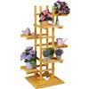 Relaxdays Porta Piante in Legno, Scaffale a 6 Piani, Portafiori Indoor, HLP 152,5 x 80 x 73 cm, Colore Naturale