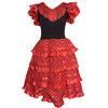 La Senorita Spagnolo Flamenco Vestito/Costume Bambine Rosso/Nero