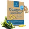 Testa Omega 3 Capsule di olio d'alga vegano - 300 mg di DHA+150 mg di EPA ad alto dosaggio per capsula - 1 dose giornaliera - Omega 3 vegetale alternativo all'olio di pesce - 60 capsule
