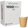ecodrinks - 1000 Bicchieri Carta Avana 180ml - Per Acqua, Cocktail, Bevande Calde e Fredde - Biodegradabili, Eco-friendly e Made in Italy