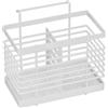 Vilgftyiet Portaposate da cucina da appendere, per lavello, scolaposate in acciaio inox, organizer per cucchiaio e forchetta (bianco)