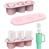 Generic Vassoio per cubetti di ghiaccio per tazza Stanley, 850 ml, 3 cilindri a forma di cuore, in silicone con coperchio e contenitore, per congelatore, bevande ghiacciate, succhi di frutta, whisky, caffè