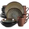 vancasso BUBBLE Set Piatti Ceramica, Stoneware, Servizi Piatti Combinati con Piatti Piani, Piatti da Dolce, Piatti Fondi, Tazze, Ciotole 20 Pezzi per 4 Persone, Piatti Colorati in Style Vintage