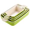 MALACASA Serie BAKE.BAKE Pirofile da Forno in Ceramica Rettangolari, Set di 4 Teglie da Forno per Lasagne Ceramica 3020, 2080, 1480, 850 ml, Casseruole da Forno - Verde