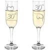 Always Looking Good Set di 2 calici da champagne incisi per il 30° anniversario di matrimonio, con perla (ALG)