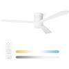 Noaton Ventilatore da Soffitto con Luce e Telecomando, LED Dimmerabile 22,9 W, 3 Temperature di Colore, 3 Pale Bianco, Timer, con Motore DC 34 W, 6 Velocità, Ø132 cm, Silenzioso