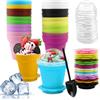 Shyllin Set di 22 Bicchieri da Gelato,11 Colori,180 ml,Senza BPA,Gelato Riutilizzabile Ciotola,Tazze Colorate per Gelato con Cucchiai,Adatto per Gelato,Dessert,Snack e Cibo per Feste