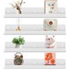 Gucass 4 Pezzi Acrilico Mensole da Muro Senza Foratura, Bianco Mensole da Parete 30cm, Mensola Adesiva Floating Shelves, per Cameretta, Bagno, Cucina, Salotto, Camera, Studio