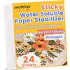 Craftido A4 24PCS (29.7x21cm) Stabilizzatore per Ricamo Autoadesivo Idrosolubile Carta dissolvente stampabile, Peso Medio consentito per stampare o disegnare motivi, ricamo a macchina e a mano