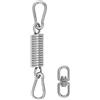 PUCSIQ Molla per Poltrona Sospesa, Molla per Dondolo in Acciaio Inox 250kg, con 2 Moschettoni, Anello Girevole a 360°, Gancio Soffitto per Supporto per Amaca,Sacco da Boxe