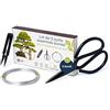 Cultivea® - Set di 3 Strumenti Essenziali per Bonsai - Strumento in Acciaio - Giardino - Cesoie e Cura delle Piante - Forbici Rotonde - Potatura - Filo di Alluminio