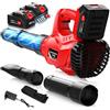 Innopower Soffiatore a Batteria, 6 Velocità Soffiatore Elettrico Senza Filo con Motore Brushless, 2 Batterie da 4.0Ah, Velocità Aria 310km/h, 2 Ugelli Intercambiabili, Soffiatore Foglie per la Cura del Prato