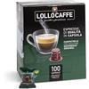 Generico 100 Capsule LOLLO CAFFE compatibili con NESPRESSO miscela NERA - Capsule per Macchine Espresso sistema Nespresso -