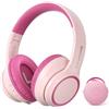 TONOSHARK Cuffie Bluetooth Bambina, Cuffie Antirumore Bambini, 60h Autonomia, Wireless Over-Ear Con Microfono, Pieghevoli, Custodia Inclusa, Per Scuola e Viaggi (rosa)