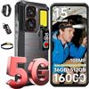 OUKITEL WP300 Rugged Smartphone 5G - Android 15, 16000mAh(45W) 36GB+512GB/2TB Telefono Indistruttibile 108MP+32MP, 120Hz 6.8 2.4KFHD+, Multi-modulo 370LM lampada+Cuffie con display, Dual SIM/NFC/OTG