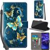 PHINIENLAND Cover per Huawei Mate 20 lite Case PU Pelle Custodia [Kickstand] [Chiusura magnetica] [Slot per Schede], Portafoglio Flip Custodia per Huawei Mate 20 lite,Farfalla verde