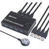 KCEVE USB 3.0 Switch, Commutatore USB Hub 4 in 4 out per 4 Computer Condividono i Dispositivi USB per Mouse, Tastiera, Scanner, Stampante, Chiavetta
