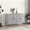 Annlera Credenza moderna armadio a buffet per soggiorno, camera da letto o corridoio, design minimalista, grigio cemento, 100 x 36 x 60 cm