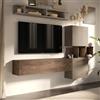 REDÒKASA Parete Attrezzata Made in Italy Infinity con elemento a ribalta, 2 cubi con anta, 2 cubi con vano a giorno, mensola, design moderno per soggiorno, sala da pranzo, cucina (Kit 3A - Mercure/Argilla)