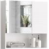 kleankin Armadietto Specchiera Bagno, Specchio Bagno Contenitore con Fissaggio a Muro, 54x15x55cm, Bianco
