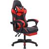 Generico SEDIA DA GAMING, PELLE SINTETICA, CON ROTELLE CUSCINO SUPPORTO POGGIATESTA E CON POGGIAPIEDI (ROSSO)