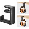 Kiwifotos Supporto per cuffie da scrivania, supporto per gancio per cuffie da gioco per PC con morsetto girevole regolabile a 360 e clip per cavo integrato