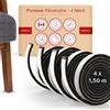 The Felt Store Nastro adesivo, lunghezza circa 1,47 m, larghezza 1,27 cm, spessore 0,5 cm, feltro ultra-durevole, 4 pezzi, marrone; protezione del pavimento per gambe, tavoli e sedie di mobili - Made in Canada