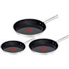 Tefal Duetto On G766S334 - Set di 3 padelle da 20 x 24 x 28 cm, rivestimento antiaderente in ceramica, segnale termico, manico rivettato, adatto a tutti i piani cottura, in acciaio inox