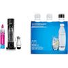 SodaStream Gasatore Gaia Nero d'Acqua per realizzare Acqua Frizzante & Bottiglie Fuse per Gasatore Source, Play, Power, Spirit, Fizzi e Genesis, Capienza 1 litro, Confezione da 3 (3 x 1 L)