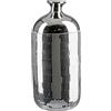 GILDE Vaso da collo da discoteca, in ceramica, colore argento, altezza 36 cm x diametro 16 cm, vaso decorativo