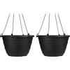 The HC Companies Fioriera sospesa, nera, 28 cm