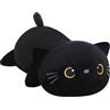 SQEQE Peluche a forma di gatto nero ponderato, peluche a forma di gatto nero, simpatico cuscino morbido regalo per bambini adulti 24 cm, 0,4 kg